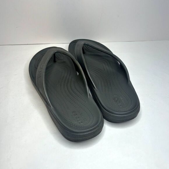Crocs Gray Flip Flop Sandals Comfy Durable Unisex - Picture 7 of 10